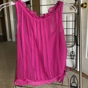 Ann Taylor 100% silk magenta sleeveless top, XSP
